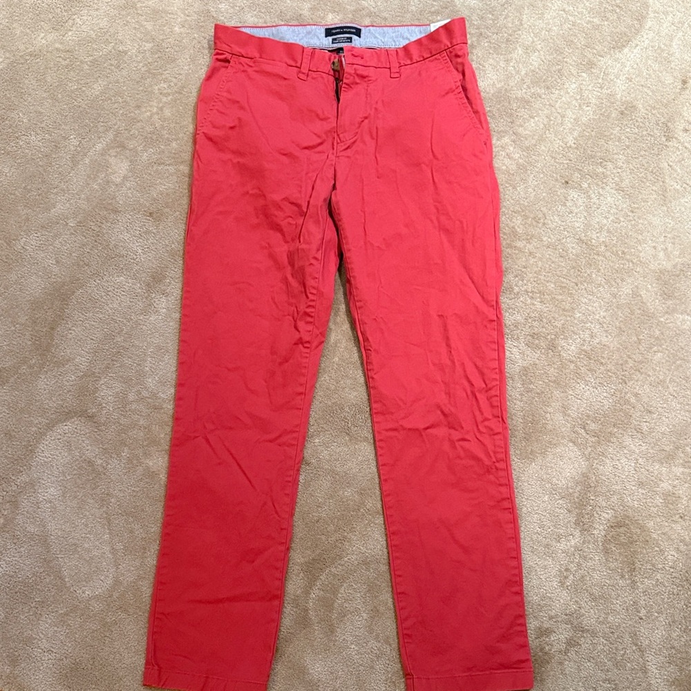 Tommy Hilfiger Men's Red Chinos